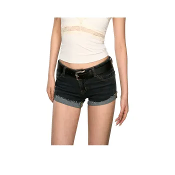 Aaisup Denim Shorts Women's Blue Gray