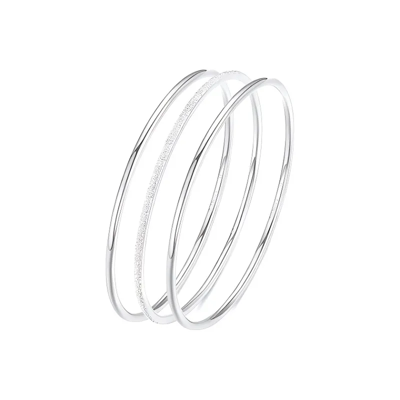 SHUIBEI 999 Fine Silver Bangles Unisex-0
