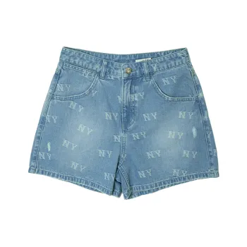 MLB New York Yankees SS25 Denim Shorts Women's Light Blue