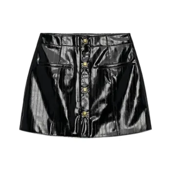 ZARA ZW Series Leather Short Skirts Women's Black