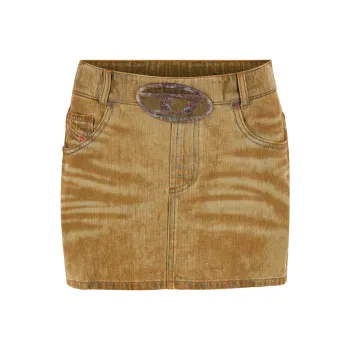 DIESEL De Ron Fsf Logo Plaque Mini Skirt