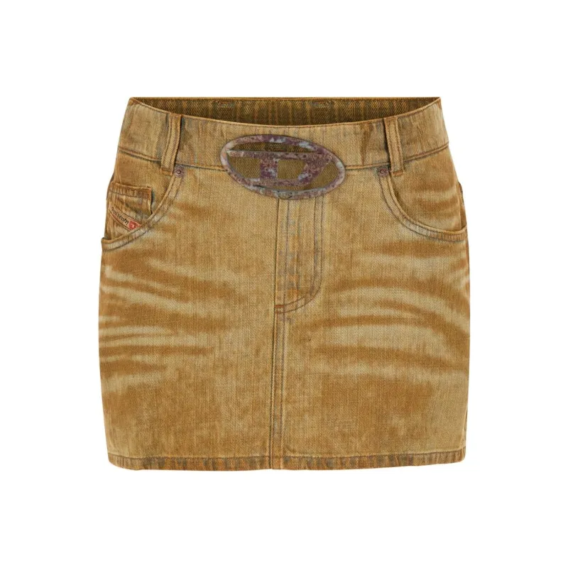 DIESEL De Ron Fsf Logo Plaque Mini Skirt-0