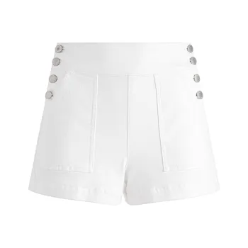 ALICE+OLIVIA SS25 Denim Shorts Women's White