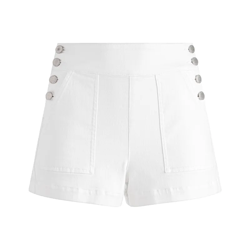 ALICE+OLIVIA SS25 Denim Shorts Women's White-0