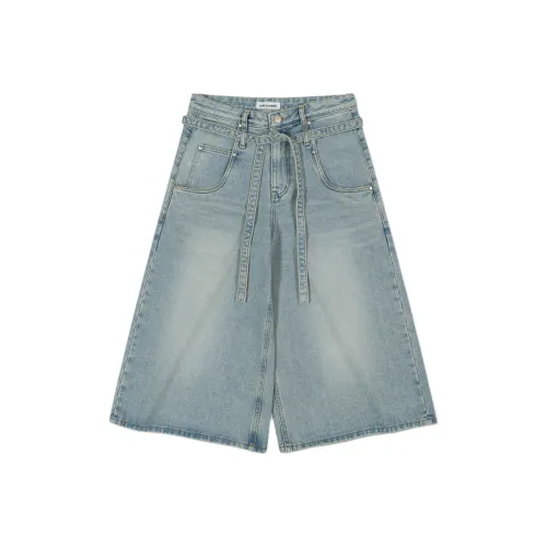 LOW CLASSIC Belted Denim Shorts