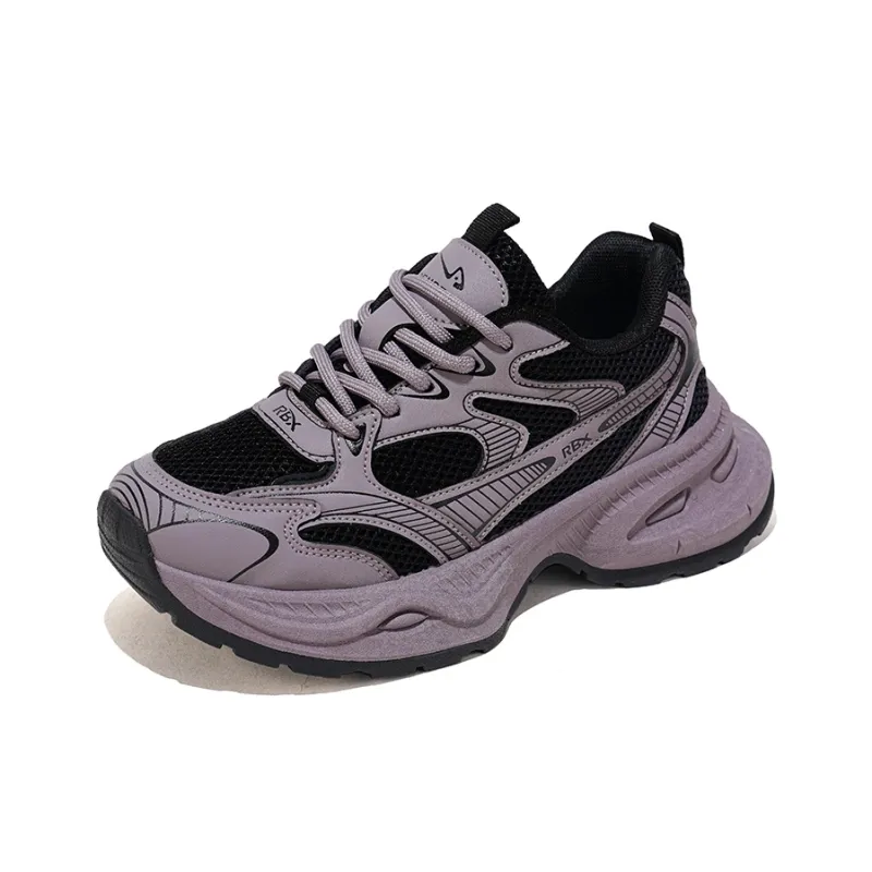 RENBEN Height Increasing Lightweight Breathable Low Top Chunky Sneakers Women's Purple-1