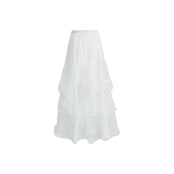 Rose Casual Long Skirt Women's White