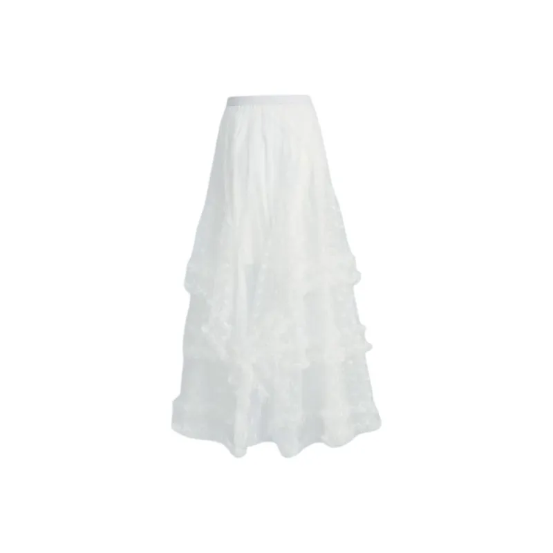 Rose Casual Long Skirt Women's White-0