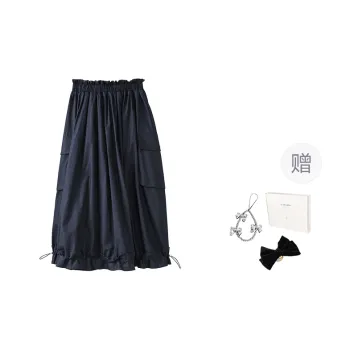 Fstudio Summer Korean Preppy Style Sweet Style 100% Cotton Lace Trims Half Length Casual Long Skirt Women's