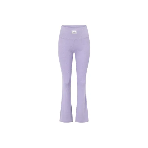 LORNA JANE Modal Luxe t-shirt Fold Waist Rib Flares Athletic Trousers Women's Purple
