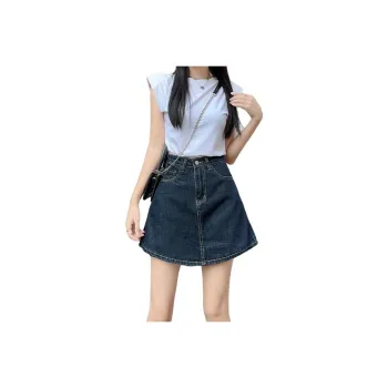 MM Denim Short Skirts Women's Dark Blue