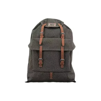 Alternative Country Tree Paste Leather With Canvas Backpack Unisex Army Green