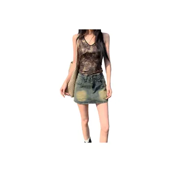 ZAZN Denim Short Skirts Women's Vintage Blue