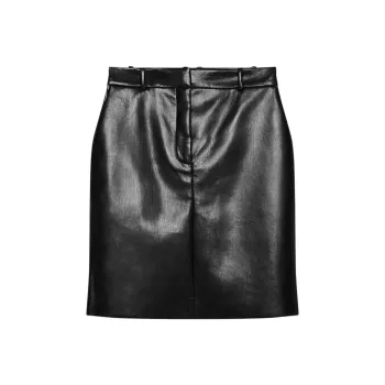 ARITZIA BABATON DOMI SKIRT Leather Short Skirts Women's BLACK/Black