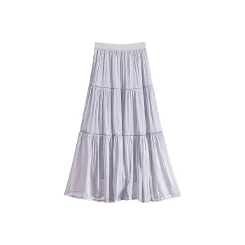 TOUCH Casual Long Skirt Women's Gray Purple