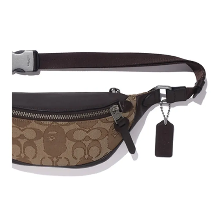 A BATHING APE COACH Collaboration Polyester Crossbody Fanny Pack Men's Khaki-2