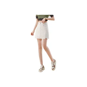 ORIGIN Denim Short Skirts Women's Beige Apricot