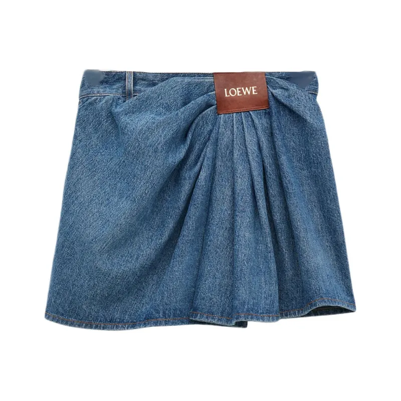 LOEWE Draped Skirt 'Indigo Blue'-0