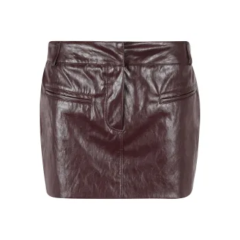 FEDERICA TOSI FW24 Leather Short Skirts Women's Red