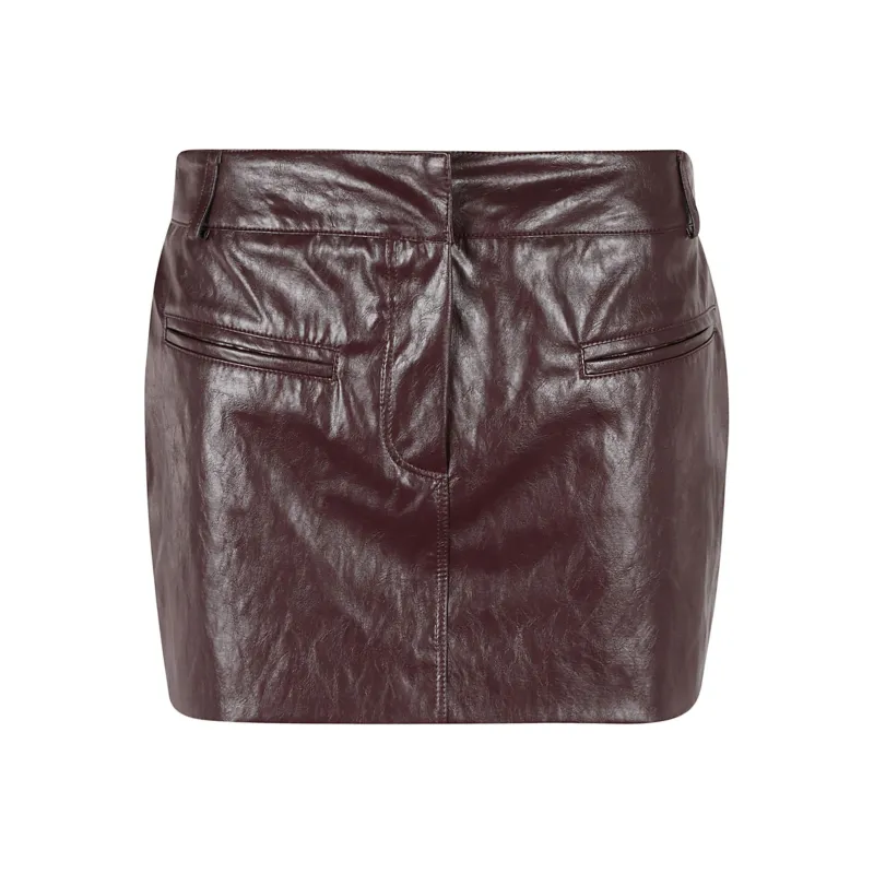 FEDERICA TOSI FW24 Leather Short Skirts Women's Red-0