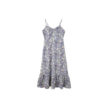 Manekniv Slip Dresses Women's Purple Floral