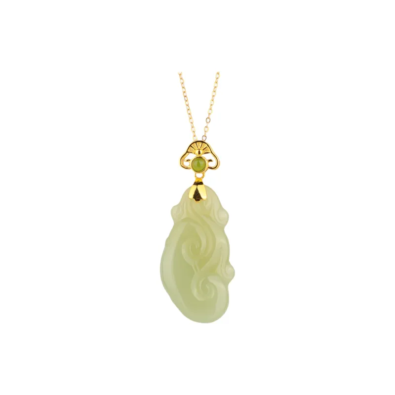 CHINA GOLD Hetian Jade Pendants Pale Greenish White Jade Women's-0