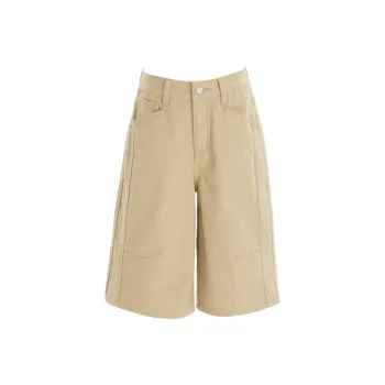 Wen Shan Denim Shorts Women's Khaki