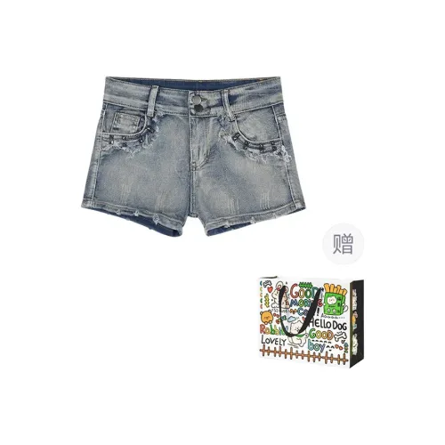 DEDY Denim Shorts Women's Vintage Blue Shopping Bag