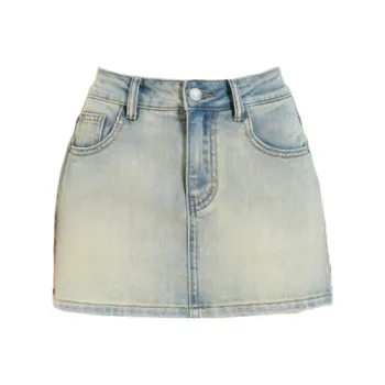 ZXZA Denim Short Skirts Women's Vintage Blue