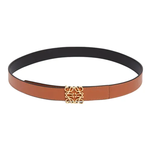 LOEWE Leather Belts Unisex Brown 