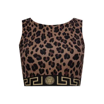 VERSACE Greca-Border Sleeveless Sport Bra