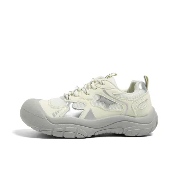 HUANQIU Shock Absorbers With Slip Resistant And Abrasion Resistant Properties Low Top Hiking Shoes Women's Beige Gray