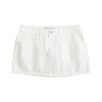 Hollister Denim Short Skirts Women's White