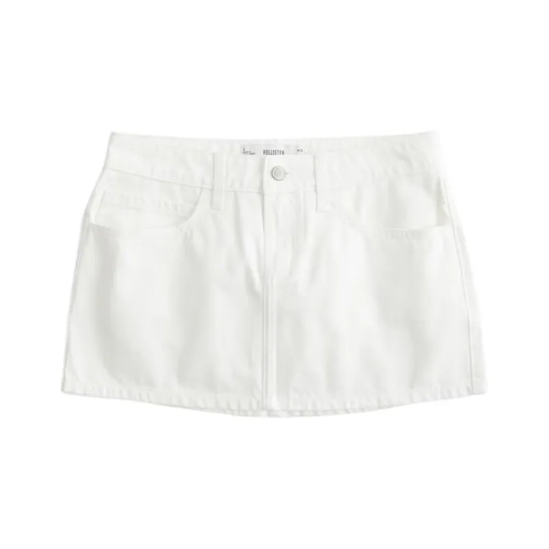 Hollister Denim Short Skirts Women's White-0