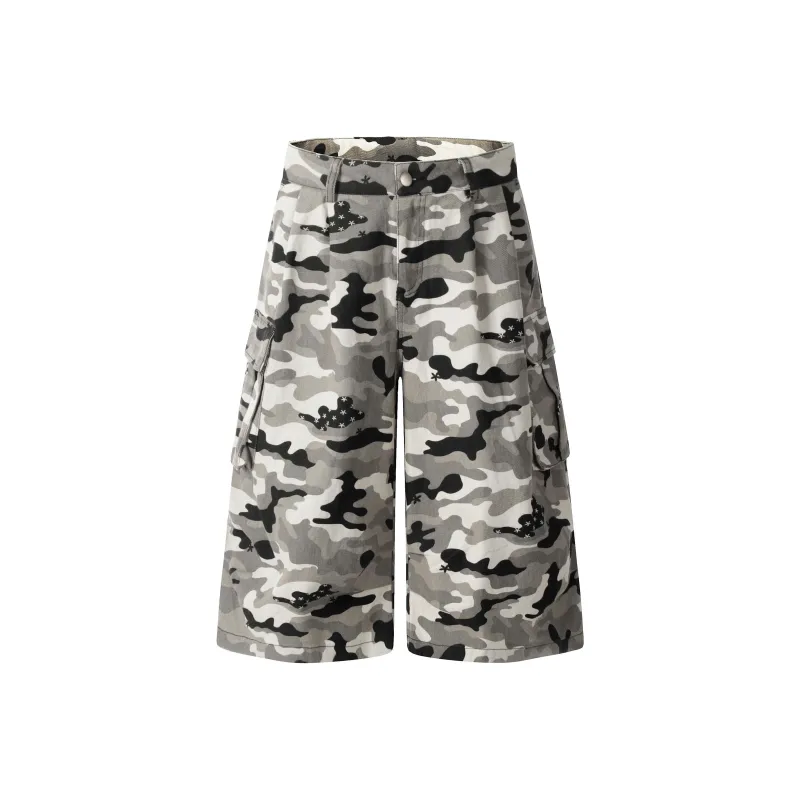 VINMUK Denim Shorts Unisex Camouflage-0