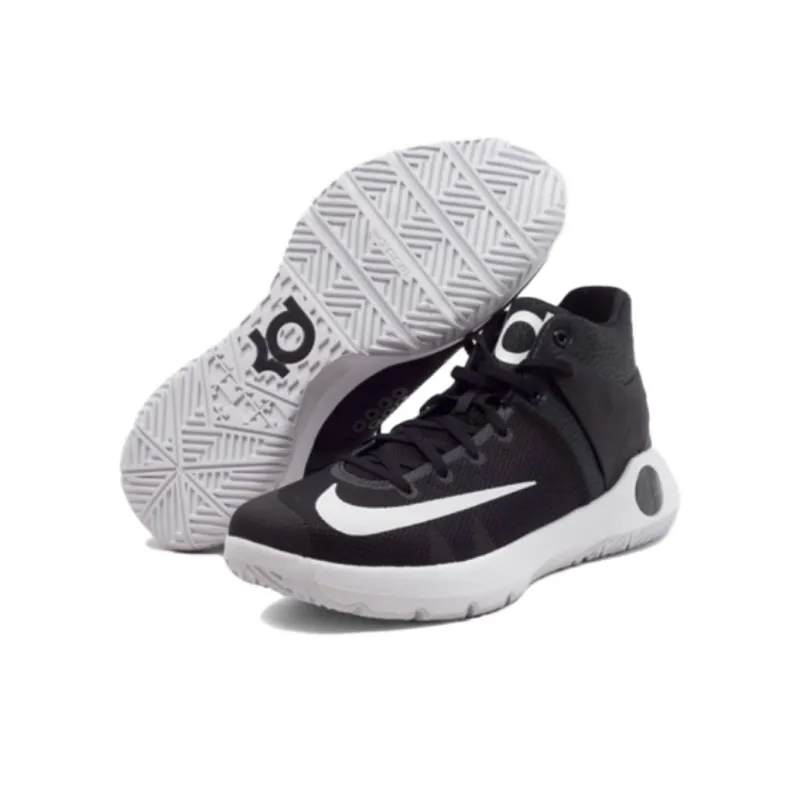 Nike KD Trey 5 IV Anti Slip Wear Resistant Mid Top Basketball Shoes Men's Black White-3
