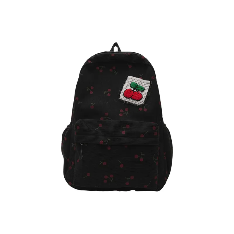 AIBAG Canvas Backpack Unisex White/Black/Pink-7