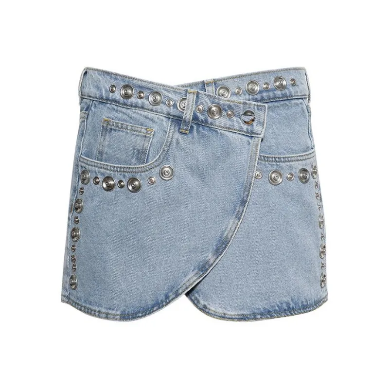 COPERNI Studded Denim Mini Skirt 'Blue'-0