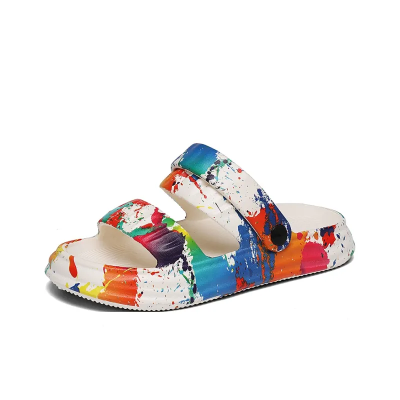 Ncmt Beach Sandals Unisex White Blue/White Red-1