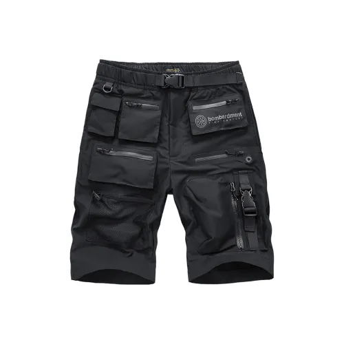 VIP Urban Techwear Multi Pocket Casual Knee Length Pants Cargo Shorts Unisex Black