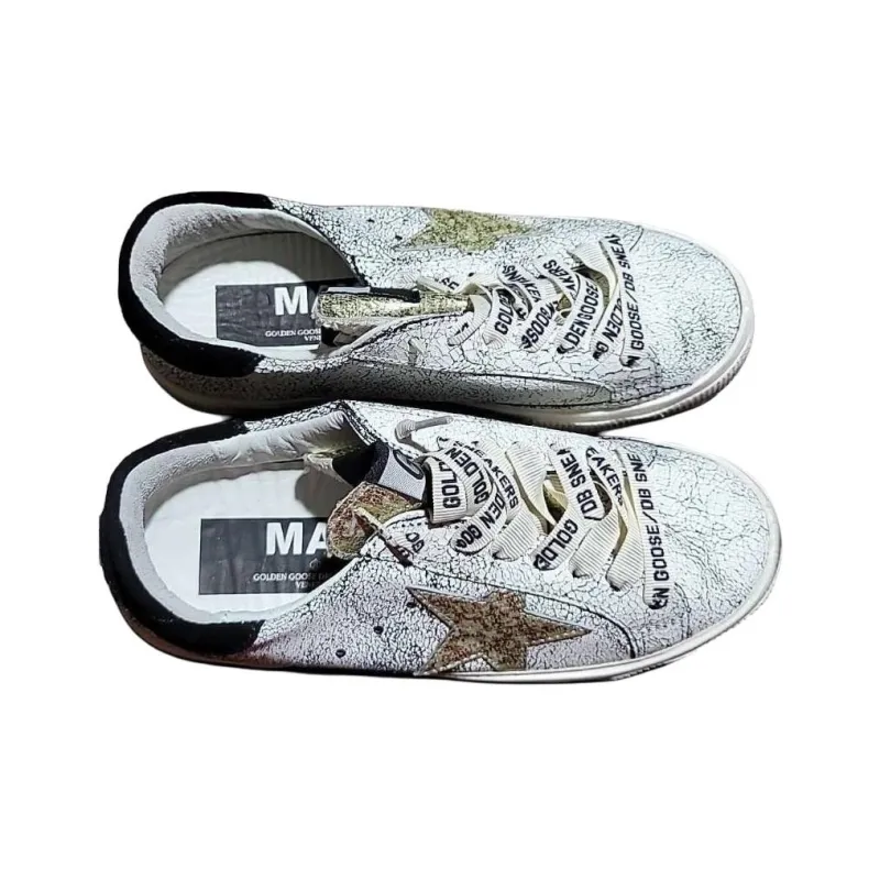 Golden Goose Low Top Skateboard Shoes Women's Silver-3