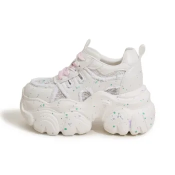 Milan Love Song Cushioning, Slip Resistant, And Abrasion Resistant Low Top Chunky Sneakers Women's
