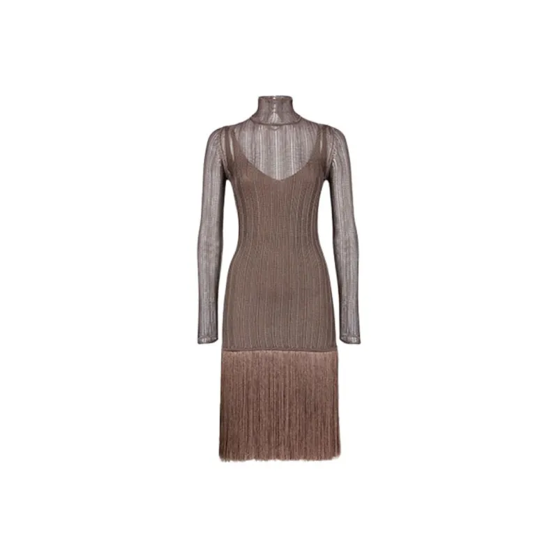 FENDI Fringed Viscose Lace Dress 'Taboo'-1