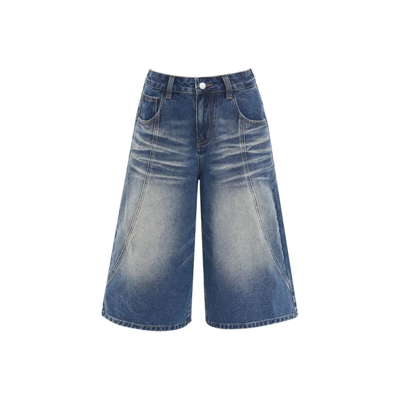 Kazakhstan Denim Shorts Women's Vintage Blue-0