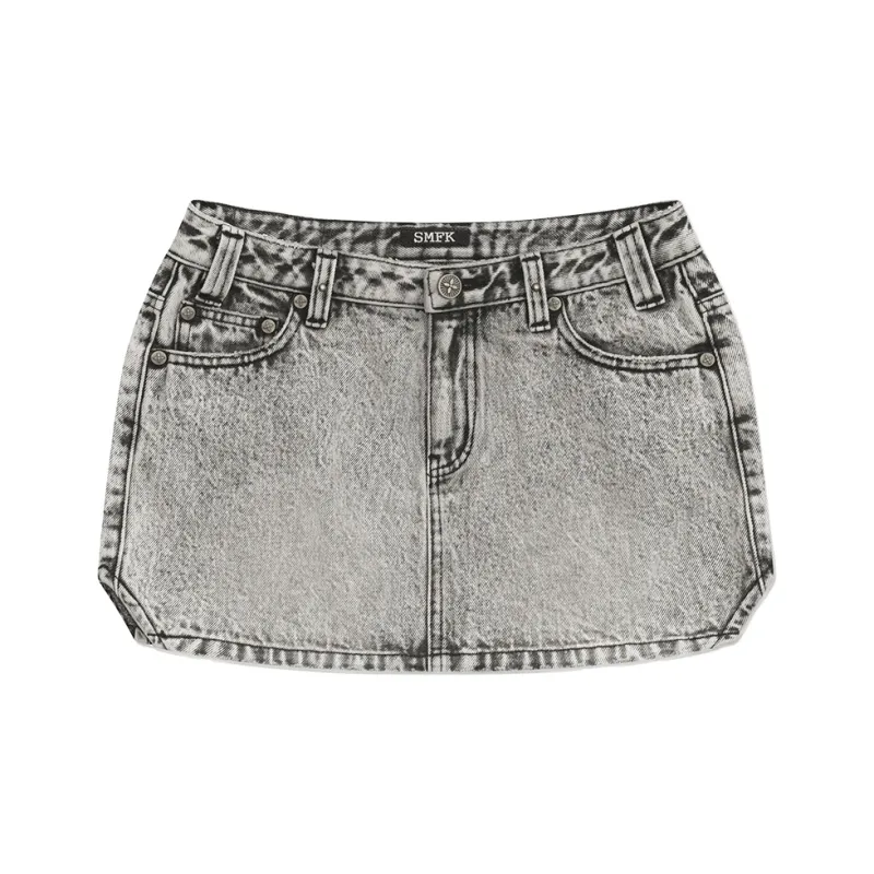 SMFK Denim Short Skirts Women's Dusty Gray-0