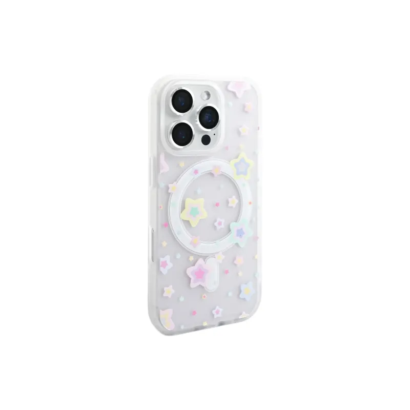 Wei Xin Acrylic Material Frosted Multicolor Stars Phone Cases Compatible With IPhone 16/15 Pro Max/Apple 13/14 Pro/Max-5