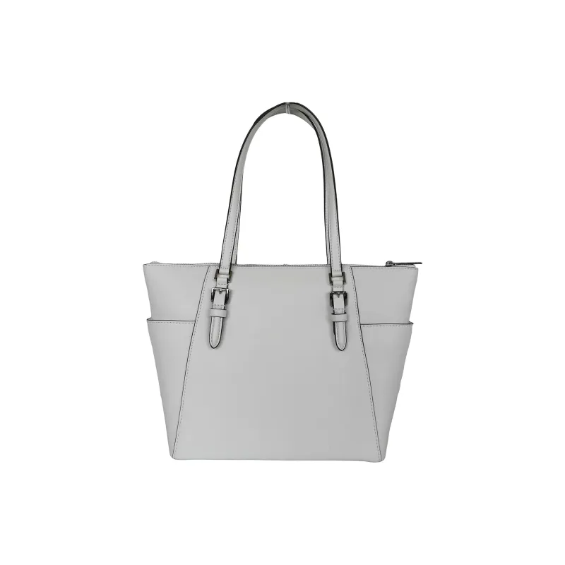 MICHAEL KORS Charlotte Solid Color Leather Handbag, Tote Bag, Shoulder Bag Women's White-2