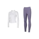 Clothing Sets (White Top+Purple Yoga Pants)