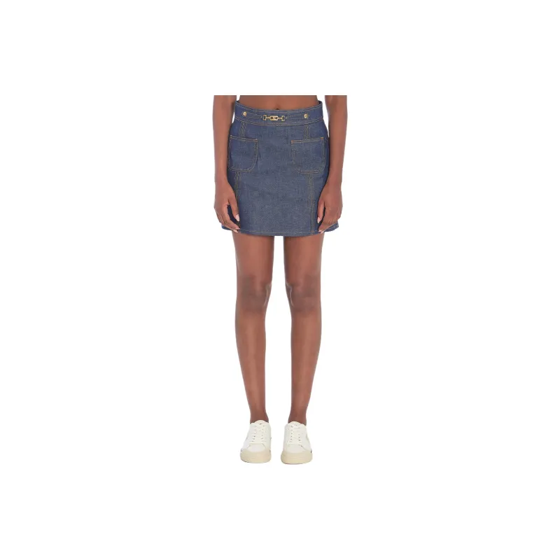 CELINE Denim Short Skirts Women's Blue-0