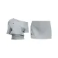 Gray Short-Sleeved Shirt+Short Skirt